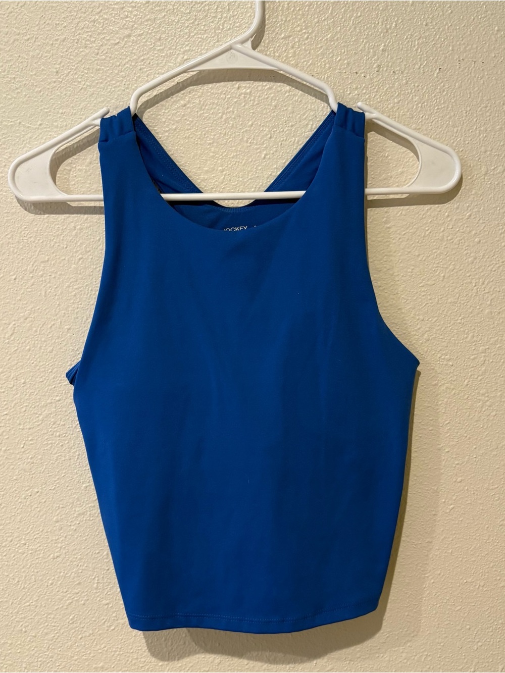 Blue Racerback Crop Tank Top NEW